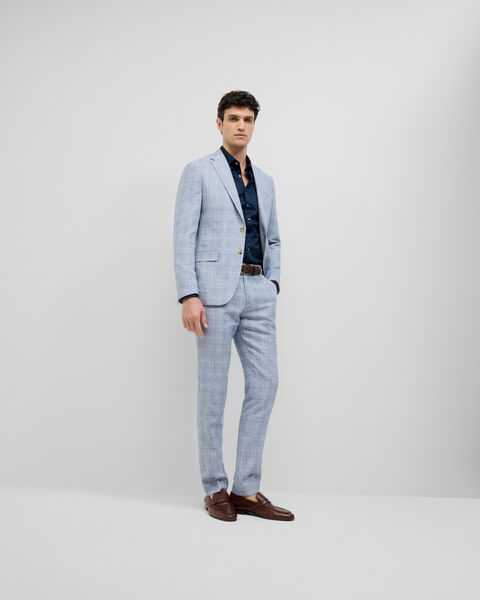Windowpane Check Tailored Jacket, Blue, hi-res
